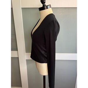 JAMES PERSE Deep V Tee Black Long Sleeve V Neck Top Jersey Sz 0 Cotton $175